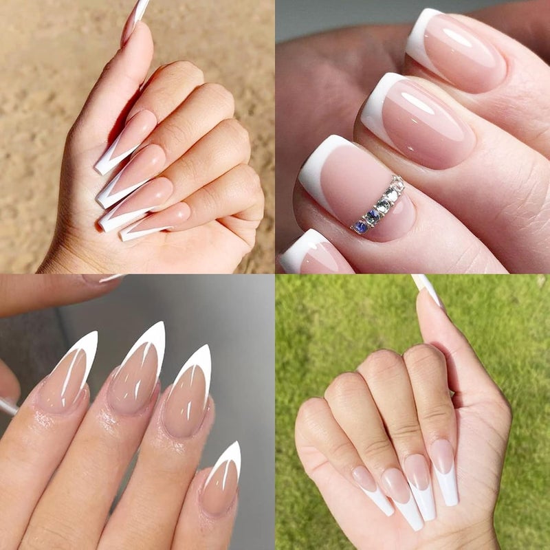 winthrop 1422 Pcs French Tip Nail Guides, Self-Adhesive French Moon Shaped V-Shaped Manicure Strip Stickers for Edge Auxiliary Black DIY Decoration Stencil Tools(11 Designs, 36 Sheets) - Image 4